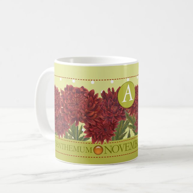 Födelseblomman och Gem November Classic Mugg (Framsida vänster)