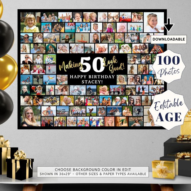 Födelsedag 100 Bilder som får ÅLDRANDE att se bra  Poster (Skapare uppladdad)