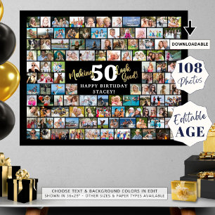 Födelsedag 108 Fotokollage Skapar AGE Se Bra Poster
