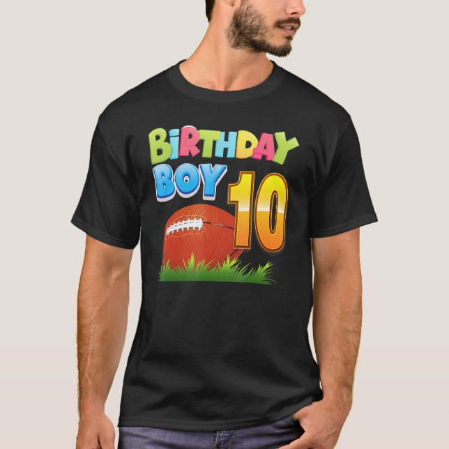 Födelsedag 10 år Gammal 10:e födelsedag Fotboll P T Shirt (Framsida)