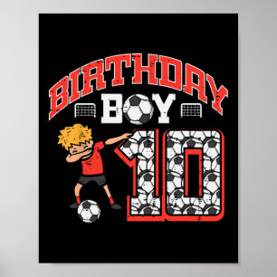 Födelsedag 10 Fotboll 10:e Födelsedagsfesten Foo Poster