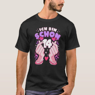 Födelsedag 14 år, K-pop finger hjärta, Saranghae, T Shirt