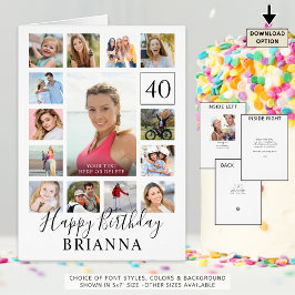 Födelsedag 15: Foto på alla ålders Anpassningsbar  Hälsningskort