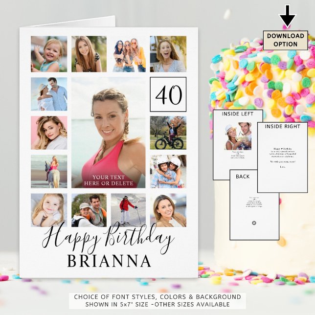 Födelsedag 15: Foto på alla ålders Anpassningsbar  Hälsningskort (Skapare uppladdad)