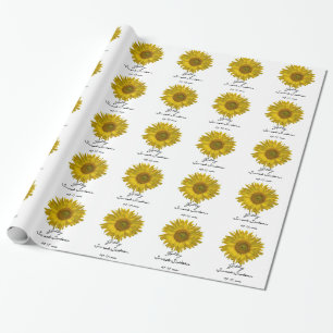 Födelsedag 16 för gul solros för personlig söt presentpapper