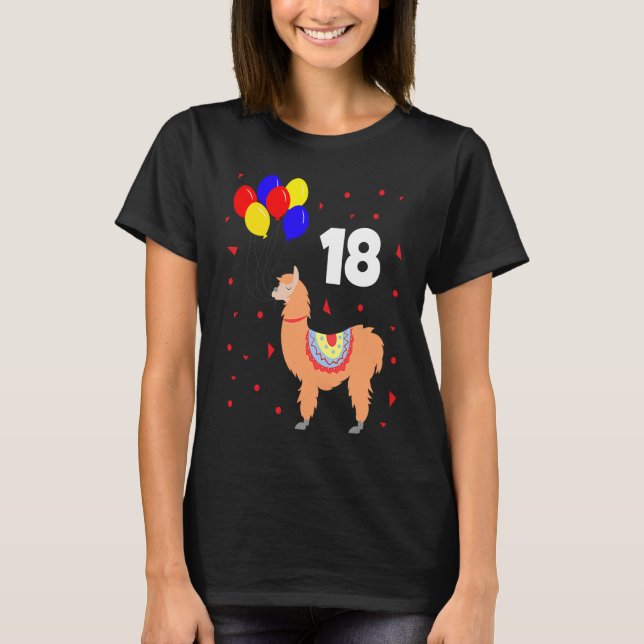 Födelsedag 18 år efter lama firande t shirt (Framsida)