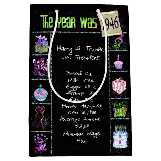 Födelsedag 1946 Roligt Trivia On Black (Framsidan)