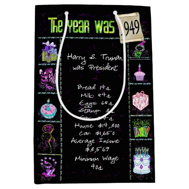 Födelsedag 1949 Roligt Trivia On Black (Framsidan)