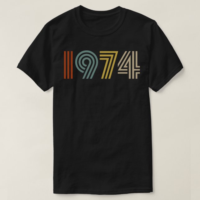 Födelsedag 1974 Retro Stil 1 T Shirt (Design framsida)