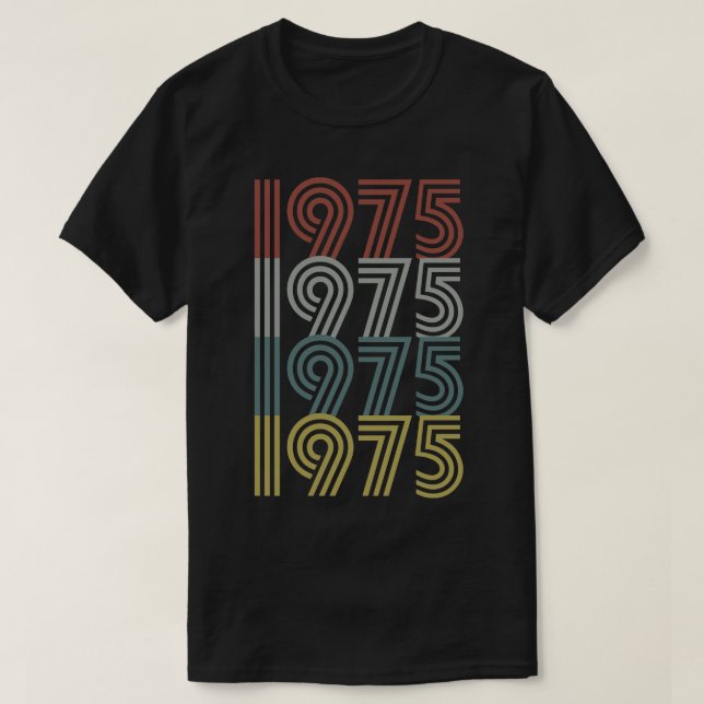 Födelsedag 1975 Retro Stil T Shirt (Design framsida)