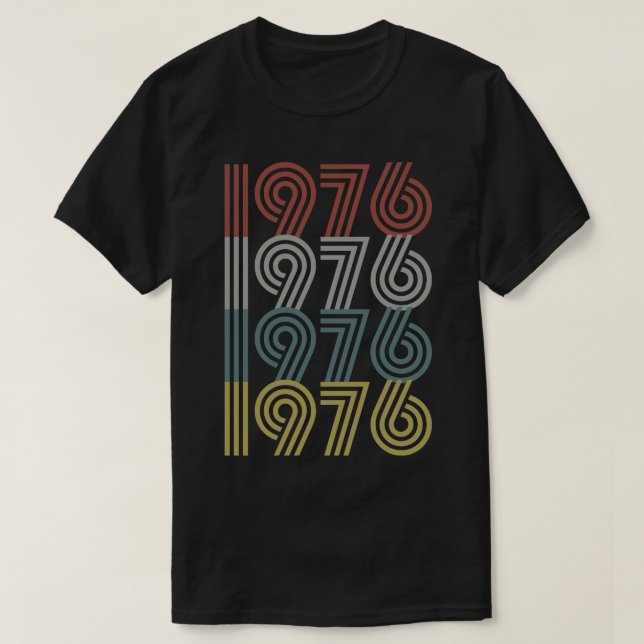 Födelsedag 1976 Retro Stil T Shirt (Design framsida)