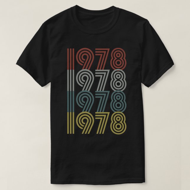 Födelsedag 1978 Retro Stil T Shirt (Design framsida)