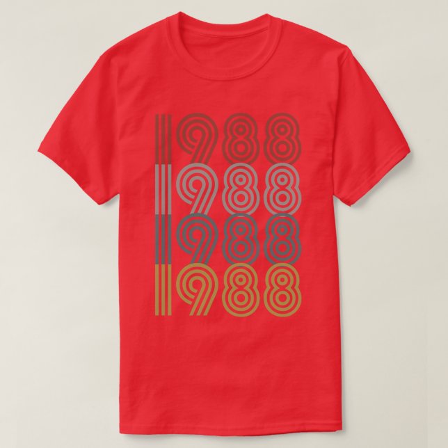 Födelsedag 1988 Retro Stil T Shirt (Design framsida)