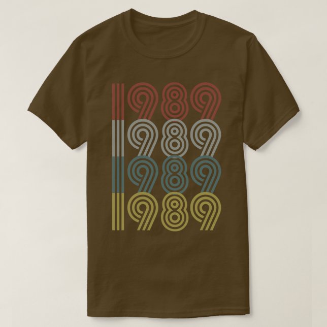 Födelsedag 1989 Retro Stil T Shirt (Design framsida)
