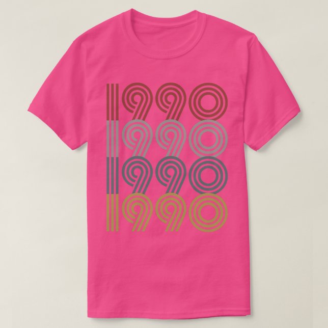 Födelsedag 1990 Retro Stil T Shirt (Design framsida)
