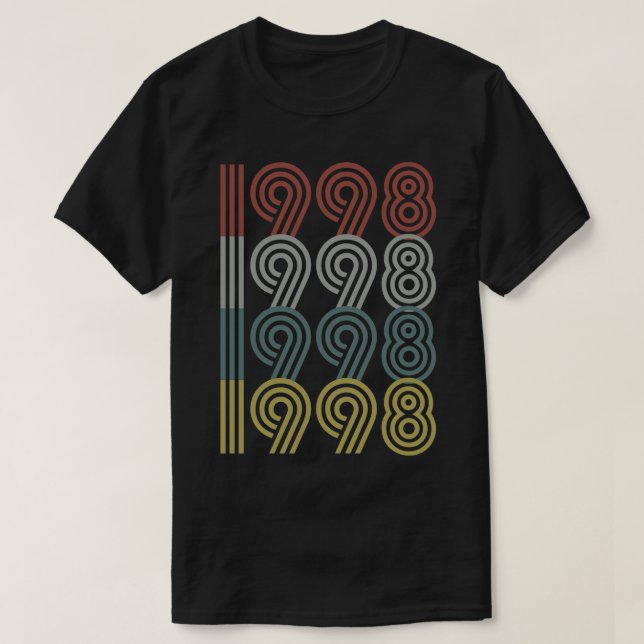 Födelsedag 1998 Retro Stil T Shirt (Design framsida)