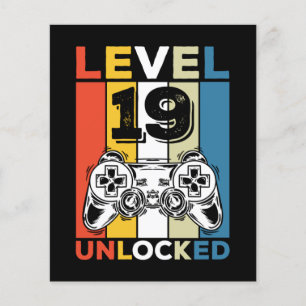 Födelsedag 19:e nivån upplåst 19 Gaming Vintage