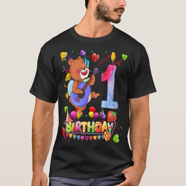 Födelsedag 1 år Gamla barn 1:e födelsedag T Shirt (Framsida)