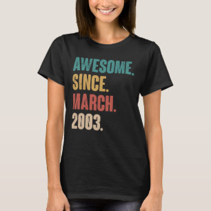 Födelsedag 20:e Dekorationen mars 20 år gammal års T Shirt