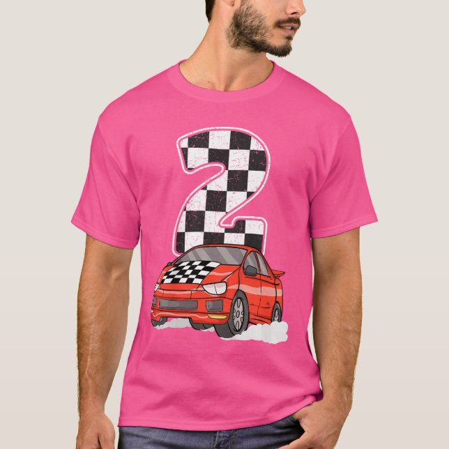 Födelsedag 2 Två Tävling 2:a födelsedag Flagga 1 T Shirt (Framsida)
