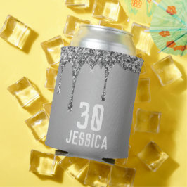 Födelsedag 30:e Eleganten Silver Modern Elegant Fa