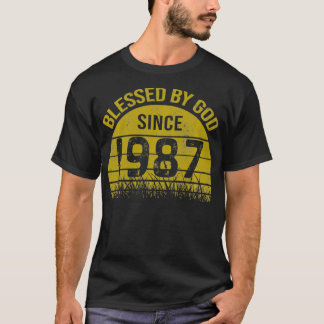 Födelsedag 365 välsignad av Gud sedan 1987 Vintage T Shirt