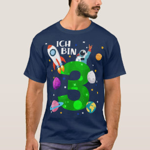 Födelsedag, 3 år, raketer, planeter, stjärnor, ast t shirt