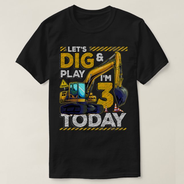 Födelsedag 3 - byggnad 3:e födelsedag t shirt (Design framsida)