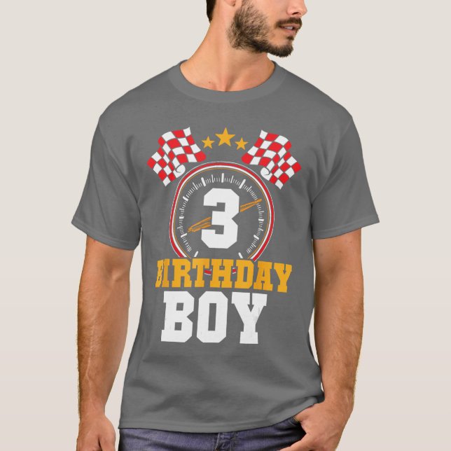 Födelsedag 3:e Tävling Party 3:e året gammal Tävla T Shirt (Framsida)