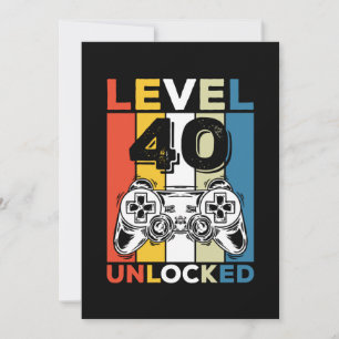 Födelsedag 40:e nivån upplåst 40 Gaming Retro Inbjudningar