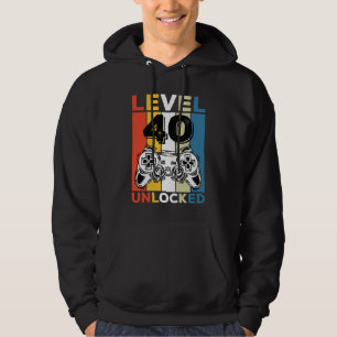 Födelsedag 40:e nivån upplåst 40 Gaming Vintage Hoodie