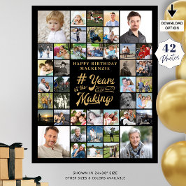 Födelsedag 42 fotokollage ÅR I SKAPAR Poster