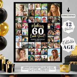 Födelsedag 42 Fotokollage Skapar Bra Poster