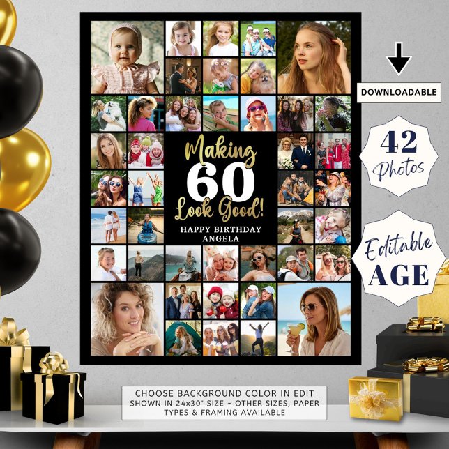 Födelsedag 42 Fotokollage Skapar Bra Poster (Skapare uppladdad)