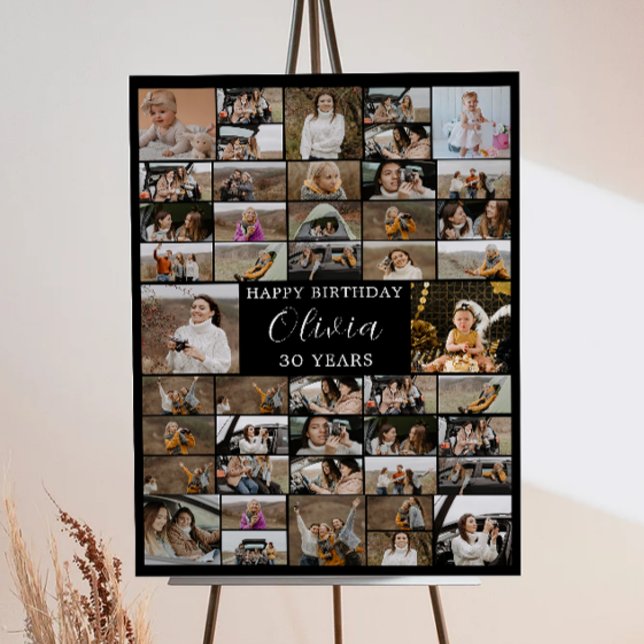 Födelsedag 45 Fotokollage Poster för honom/henne (45th Birthday Photo Collage Poster for Him/Her)