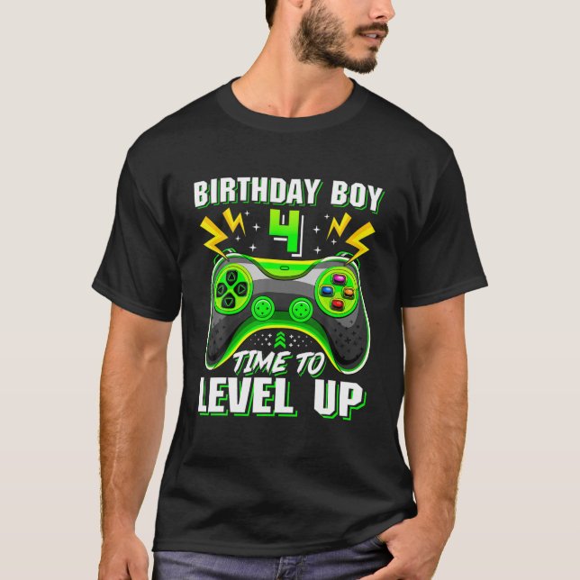 Födelsedag 4 år gammal videospelsstyrenhet 4:e t shirt (Framsida)