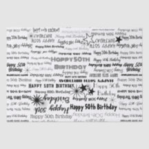 Födelsedag 50 eller svart Typsnitt - vit bakåt