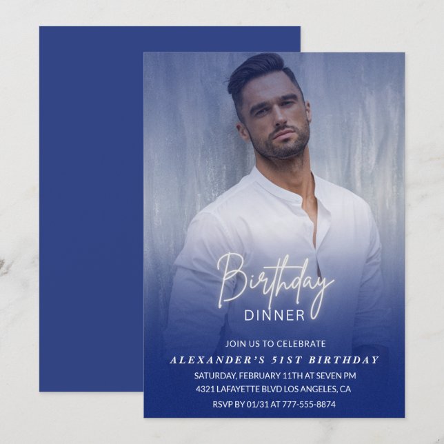 Födelsedag 51:a födelsedag - inbjudan Foto Manar (Fram/baksida)