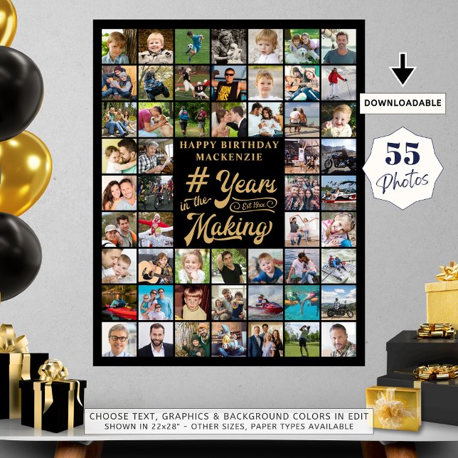 Födelsedag 55 fotosamlingsår i Skapar Poster (Skapare uppladdad)