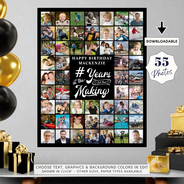 Födelsedag 55 fotosamlingsår i Skapar Poster (Skapare uppladdad)