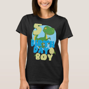Födelsedag 5 år gammal Dinosaurus Matching Famil T Shirt