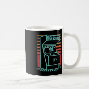 Födelsedag 5 år gammal retro-spelare nivå upp uppl kaffemugg