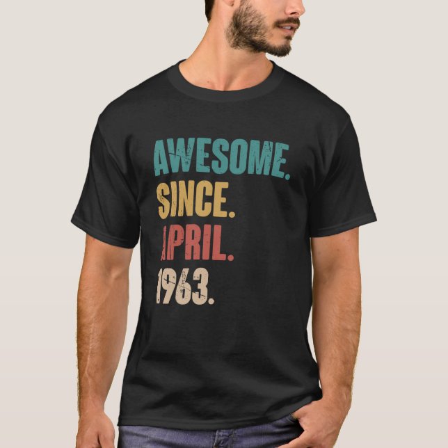 Födelsedag 60:e Dekorationen April 60 ÅRS Ålder T Shirt (Framsida)