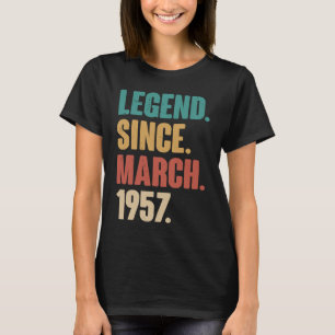 Födelsedag 66:e Dekorationen mars 66 ÅRS Ålder T Shirt