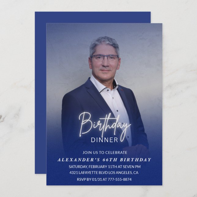 Födelsedag 66:e födelsedag - inbjudan Foto Manar (Fram/baksida)