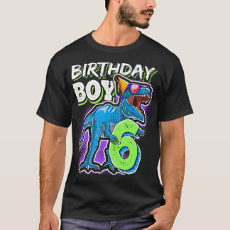 Födelsedag 6 6e Birthday T re Dinosaur Party Gi Shirt