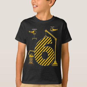 Födelsedag 6 Bygg Fordon Excavator 6e T Shirt
