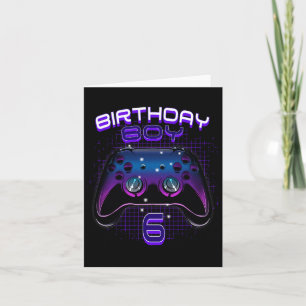 Födelsedag 6 Video Game Controller Gamer 6e Bir Kort