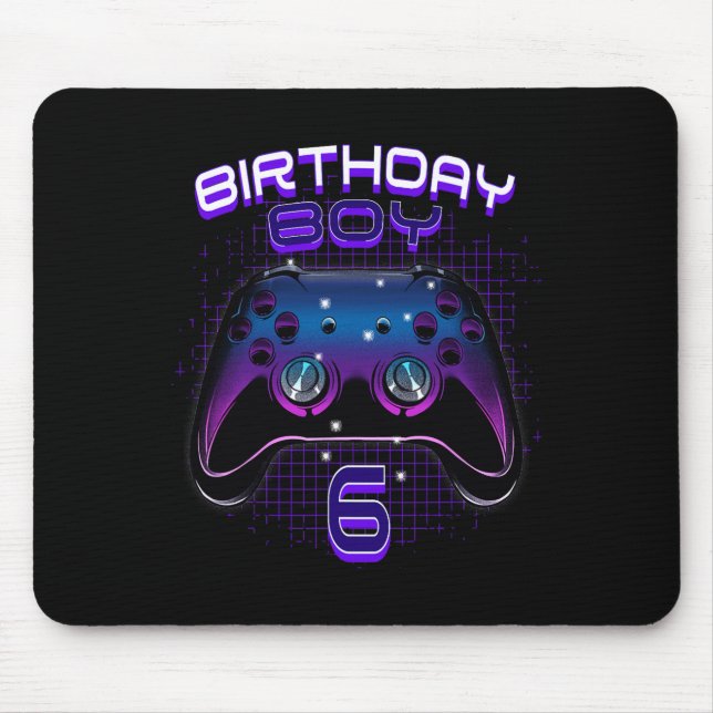 Födelsedag 6 Video Game Controller Gamer 6e Bir Musmatta (Framsidan)