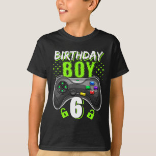 Födelsedag 6 Video Game Controller Gamer 6e Bir T Shirt